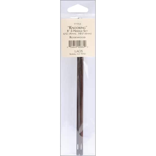 Lacis 8&#x22; Knooking Rosewood Needles, 2ct.